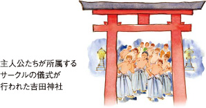 主人公たちが所属するサークルの儀式が行われた吉田神社